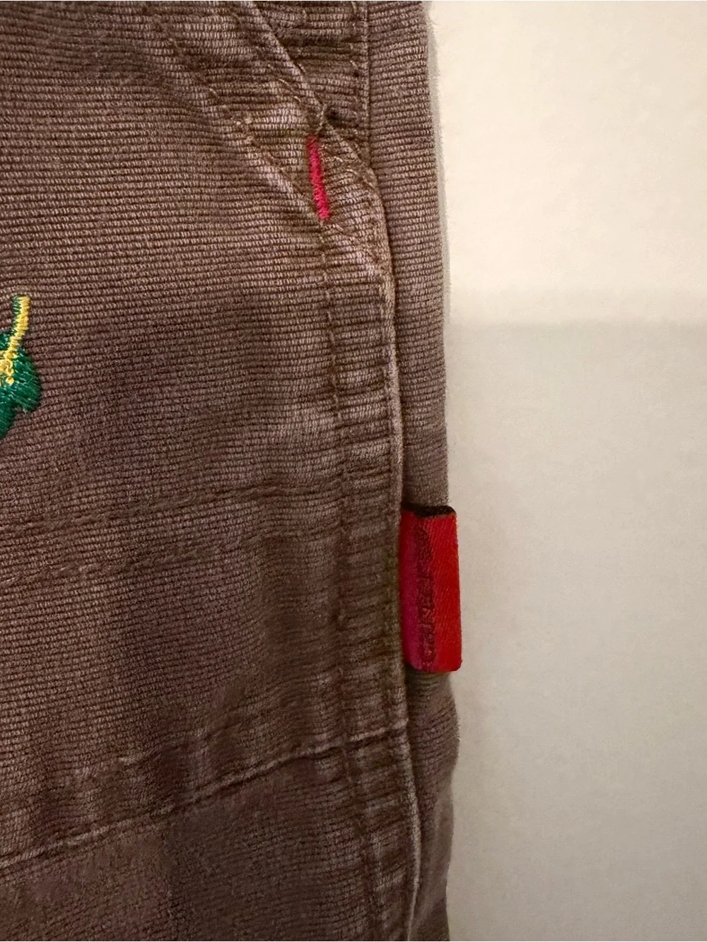 Vintage Carter’s Brown Corduroy Dinosaur Overalls Toddler 18-24M Cottagecore